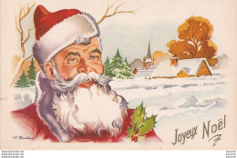  L9 - JOYEUX NOEL - PERE NOEL - PAYSAGE DE NEIGE  - ILLUSTRATEUR H. BAZIN - N° 2 - 2 SCANS ) - Autres & Non Classés