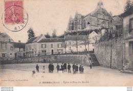 L11-02) GANDELU - AISNE - EGLISE ET PLACE DU MARCHE- ANIMEE - HABITANTS -  EN 1906 - Sonstige & Ohne Zuordnung