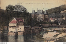 L14-27) VERNON - ANCIEN MOULIN SUR LE VIEUX PONT ET TOURELLES  - COLORISEE EN 1906 - ( 2 SCANS ) - Vernon