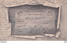 L16- PARIS - BANQUE DE FRANCE - MILLE FRANCS - MONNAIE - PRESENTATION DU BILLET DE MILLE FRANS - ( 2 SCANS ) - Munten (afbeeldingen)