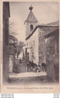 L20-47) TOURNON - LOT ET GARONNE - UNE RUE ET LE CLOCHER DE LA VIEILLE EGLISE  - ANIMEE - HABITANTS - ( 2 SCANS ) - Tournon D'Agenais