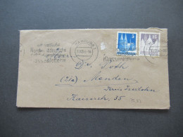 Bizone Bauten 1948 MiF Nr.75 Und 82 Fernbrief HH - Menden Mit MS Staatliche Nordwestdeutsche Hamburger Klassenlotterie - Storia Postale