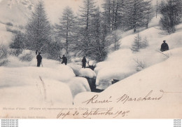 M2-05) MARCHES D ' HIVER - OFFICIERS EN RECONNAISSANCE SUR LA CLAIREE - BRIANCONNAIS - MILITARIA - EN 1905 - ( 2 SCANS ) - Briancon