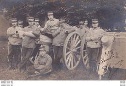 47) AGEN - CARTE PHOTO BALISTAI - LE 8/7/1907 - MILITAIRES DU 9 EME REGIMENT D ' INFANTERIE - CANON - ( 3 SCANS ) - Agen