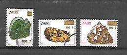 TIMBRE OBLITERE SURCHARGE DU ZAIRE N° MICHEL 1025 1031 1033 - Used Stamps