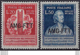 1949 Trieste A  Alessandro Volta 2v. MNH Sassone N. 52/53 - Non Classés