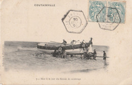 BAC2024 -COUTAINVILLE  DANS LA MANCHE  MISE A LA MER DU BATEAU DE SAUVETAGE   CPA CIRCULEE - Other & Unclassified