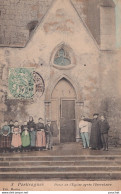 34) PORTIRAGNES - HERAULT - PORTE DE L ' EGLISE APRES L ' INVENTAIRE - HABITANTS - RELIGION - CURE - COLORISEE - EN 1907 - Autres & Non Classés