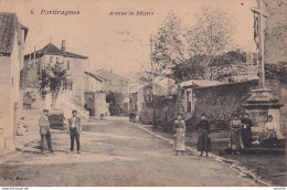 A1-34) PORTIRAGNES - HERAULT -  AVENUE DE BEZIERS  - ANIMEE - HABITANTS - EN 1912 - ( 2 SCANS )) - Otros & Sin Clasificación