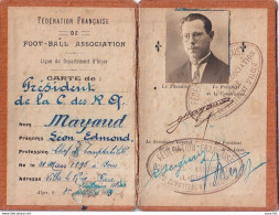 FOOTBALL - LIGUE DU DEPARTEMENT D 'ALGER - F.F.F.A. - SAISON 1923 - 24 - CARTE DE PRESIDENT DE LA C. DES R.Q. - 2 SCANS - Membership Cards