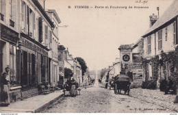 A20-51) FISMES - PORTE ET FAUBOURG DE SOISSONS - CARRIOLE AVEC ANE - EN 1915 -  ( 2 SCANS ) - Fismes