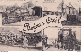 60) CREIL - OISE - BONJOUR - GUERRE 1914 - RUE GAMBETTA -  RUEDE L ECOLE SOMASCO - ( 2 SCANS ) - Creil