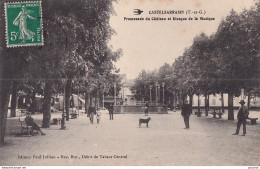 I25-82) CASTELSARRASIN - PROMENADE DU CHATEAU ET KIOSQUE DE LA MUSIQUE - HABITANTS AVEC  CHIEN  - EN  1912 - Castelsarrasin