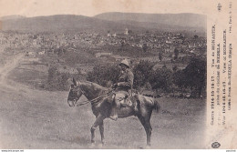 GUERRE DE 1914 - 15 - 16 - 17 - VUE DE MONASTIR  PRISE DU CLOCHER DE NEDELA - HOMME A CHEVAL - 2 SCANS  - Noord-Macedonië