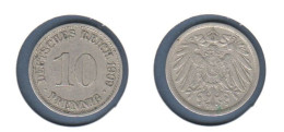 Allemagne 10 Pfennig 1909 A, Type Ll, KM# 12, Deutsches Reich, - 10 Pfennig