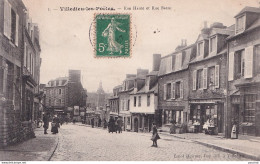 50) VILLEDIEU LES POELES - MANCHE - RUE HAUTE ET RUE BASSE - EPICERIE VVE LECELLIER - ANIMEE - EN 1907  - Villedieu