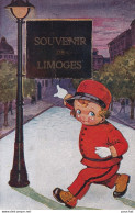 A3-87) LIMOGES - SOUVENIR -  ENFANT PETIT GROOM... - CARTE A SYSTEME 10 PETITES VUES - 3 SCANS  - Limoges