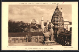 AK Paris, Exposition Coloniale Internationale 1931, Temple D`Angkor-Vat, Lion Et Tour  - Exhibitions