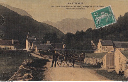  65) EXCURSION AU LAC BLEU VILLAGE DE LESPONNE ROUTE DU CHIROULET - ATTELAGE - CHEVAL - CARTE TOILEE COULEURS - Autres & Non Classés