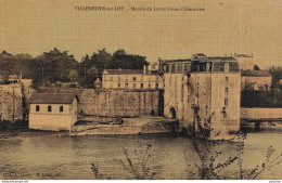 A18-47) VILLENEUVE SUR LOT  -   MOULIN DU LOT ET USINE D ' ELECTRICITE - CARTE TOILEE COULEURS -  ( 2 SCANS ) - Villeneuve Sur Lot