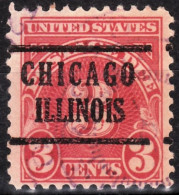 USA Precancels IL 1930 Sc J72 Due 3c Perf 11. CHICAGO / ILLINOIS (big) Used - Préoblitérés