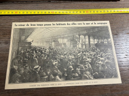 1930 GHI34 L'EXODE DES PARISIENS VERS LA MER. - L'ANIMATION DANS UNE GARE, LE 15 AOUT. - Collections