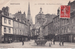 A11-22) GUINGAMP - RUE NOTRE DAME ET BASILIQUE - EN 1909 - Guingamp