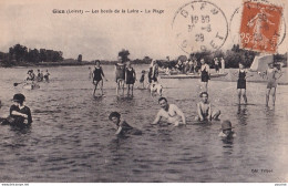 A14-45) GIEN - LOIRET - LES BORDS DE LOIRE - LA PLAGE - ANIMATION - BAIGNEURS  - EN 1928   - Gien