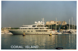 L - PHOTO ORIGINALE - BATEAU - ALPES MARITIMES - ANTIBES - YACHT CORAL ISLAND - MAI 1999 - Barche