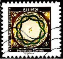 France Poste AA Obl Yv:1777 Mi:7458 Assiette Production Sèvres (Lign.Ondulées) - Used Stamps