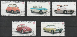 D 1725) BRD 2002 Mi# 2289-93 O: Autos BMW Isetta Trabant Mercedes VW Borgward - Automobili