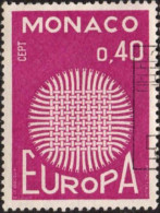 Monaco Poste Obl Yv: 819 Mi:977 Europa Cept Tissage Formant Un Soleil (Obl.mécanique) - Oblitérés