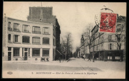 CPA Montrouge, Hôtel Des Postes Et Avenue De La République  - Montrouge