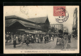 CPA Levallois-Perret, Rue Poccard, Marché  - Levallois Perret