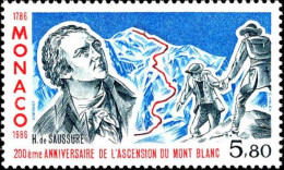 Monaco Poste N** Yv:1556 Mi:1781 Horace De Saussure Ascension Du Mont-Blanc - Neufs