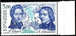 Monaco Poste N** Yv:1503 Mi:1725 F.Chopin R.Schumann Compositeurs Bord De Feuille - Neufs