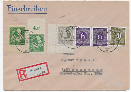 Einschreiben Weimar Nach Chemnitz, Prell, 1946 - Lettres & Documents