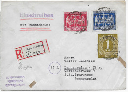 Berlin-Neukölln Als Einschreiben-Rückschein Nach Langensalza, 1948 - Lettres & Documents