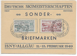 Deutsche Skimeisterschaften, 1949 Isny, FDC - Württemberg