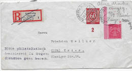 Einschreiben Schwerin: Ohne Marke Eingegangen-Zeuge, 1946 Nach Trier - Covers & Documents