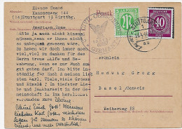 Postkarte Stuttgart Nach Basel, 1946 Mit Zensur - Lettres & Documents