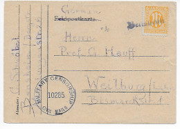 Feldpostkarte Bensheim Nach Weilburg, Zensur - Storia Postale