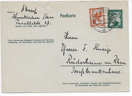 Ganzsache Mit Zusatzfrankatur Neunkirchen Nach Rüdesheim, 1952 - Lettres & Documents