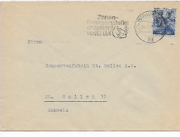 Brief Werbestempel Zonen Boxmeisterschaften 1948, Braunschweig Nach St. Gallen - Briefe U. Dokumente