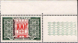 Monaco Taxe N** Yv:39 Mi:58 Deo Juvente Armoiries Coin D.feuille - Postage Due