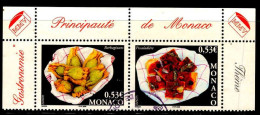 Monaco Poste Obl Yv:2491/2492 Europa La Gastronomie Bord De Feuille (Beau Cachet Rond) - Oblitérés