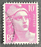 FRA0811.U1D - Marianne De Gandon - 10 F Lilac Used Stamp - 1948 - France YT 811 - 1945-54 Marianne Of Gandon