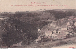 S9-66) MONT LOUIS (PYRENEES ORIENTALES) LE VILLAGE DE FETGES ET MONT LOUIS DANS LE HAUT - ( COLORISEE -2 SCANS ) - Sonstige & Ohne Zuordnung