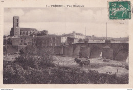 S6-11) TREBES (AUDE) VUE GENERALE - ( ANIMEE - ATTELAGE CHEVAL - EDIT. PALAU FRERES , CARCASSONNE ) - Autres & Non Classés