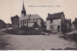 80) NEUVILLE SOUS LŒUILLY (SOMME)  L ' EGLISE  - ( VACHES - 2 SCANS ) - Autres & Non Classés